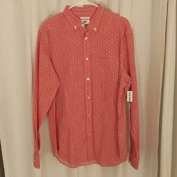 Old Navy Men's Long Sleeve Button Up Graphic Print Shirt - Picture 1 of 4